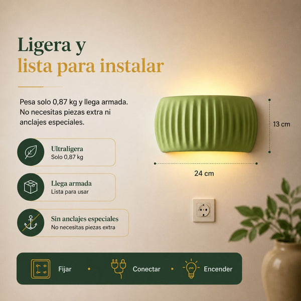 Los tres pasos para instalar una lámpara de pared: fijar, conectar y encender