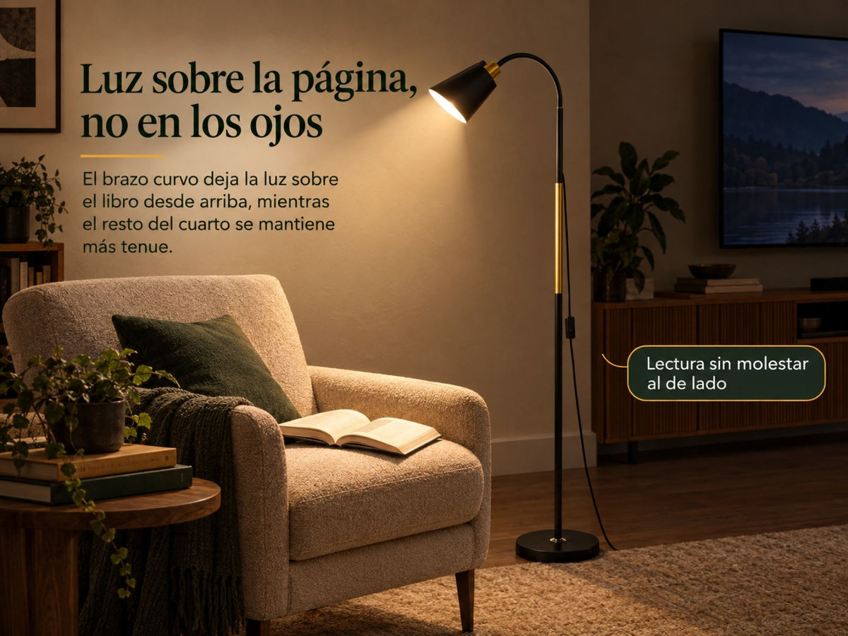 Cae sobre la página.