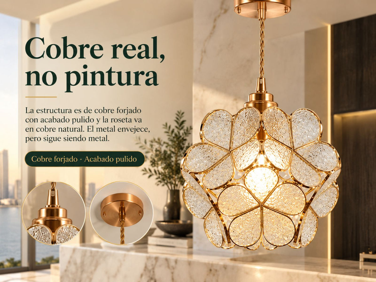 Cobre de verdad, no pintura.