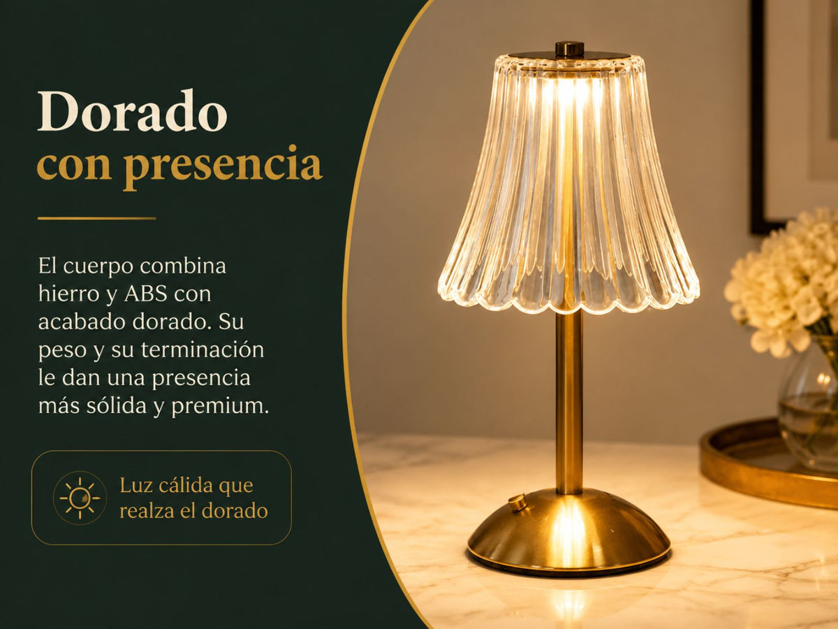 Dorado sobre metal.