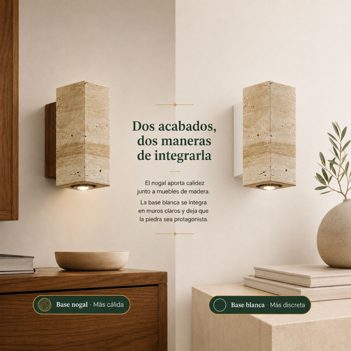 Lámpara de Pared Travertino en Mármol Amarillo
