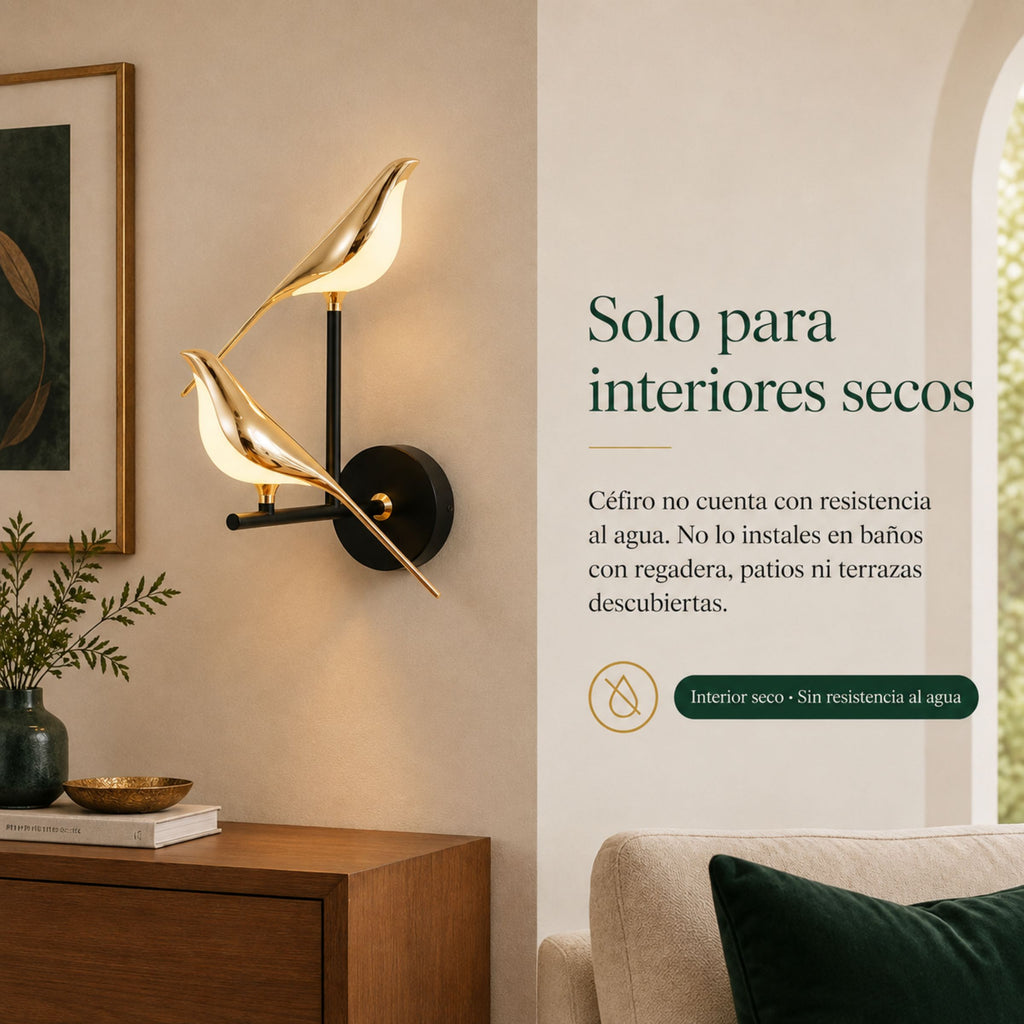 Lámpara de Pared Céfiro en Metal Dorado