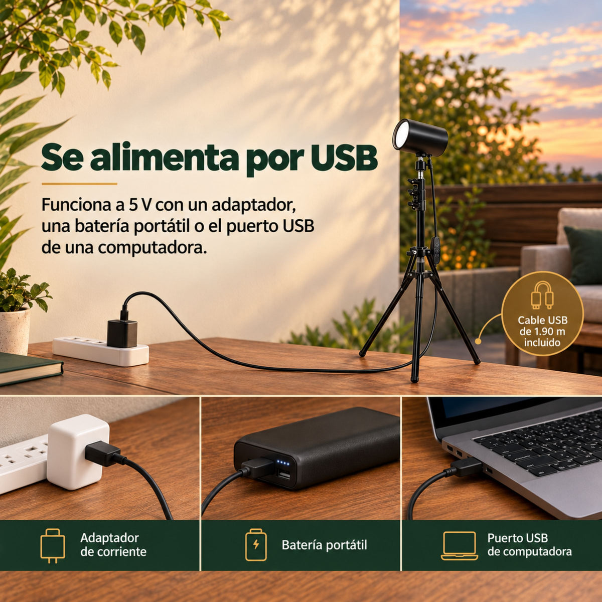 Lámpara de Piso para Sala Caña Flexible