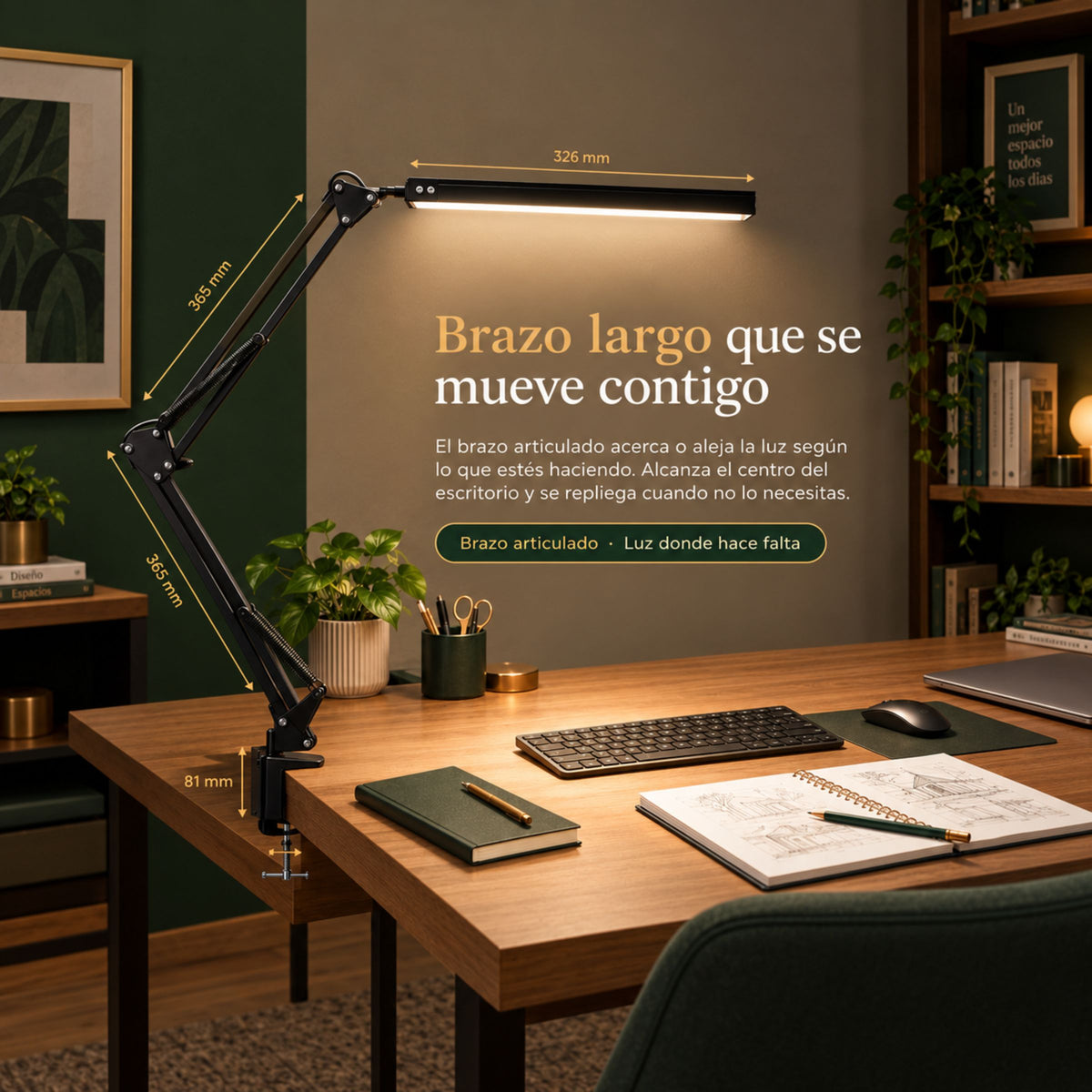 Lámpara de Escritorio LED Taller con Pinza