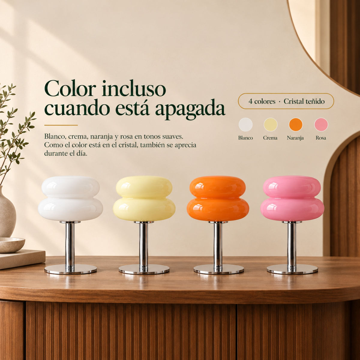 Lámpara de Mesa y Buró de Noche Merengue