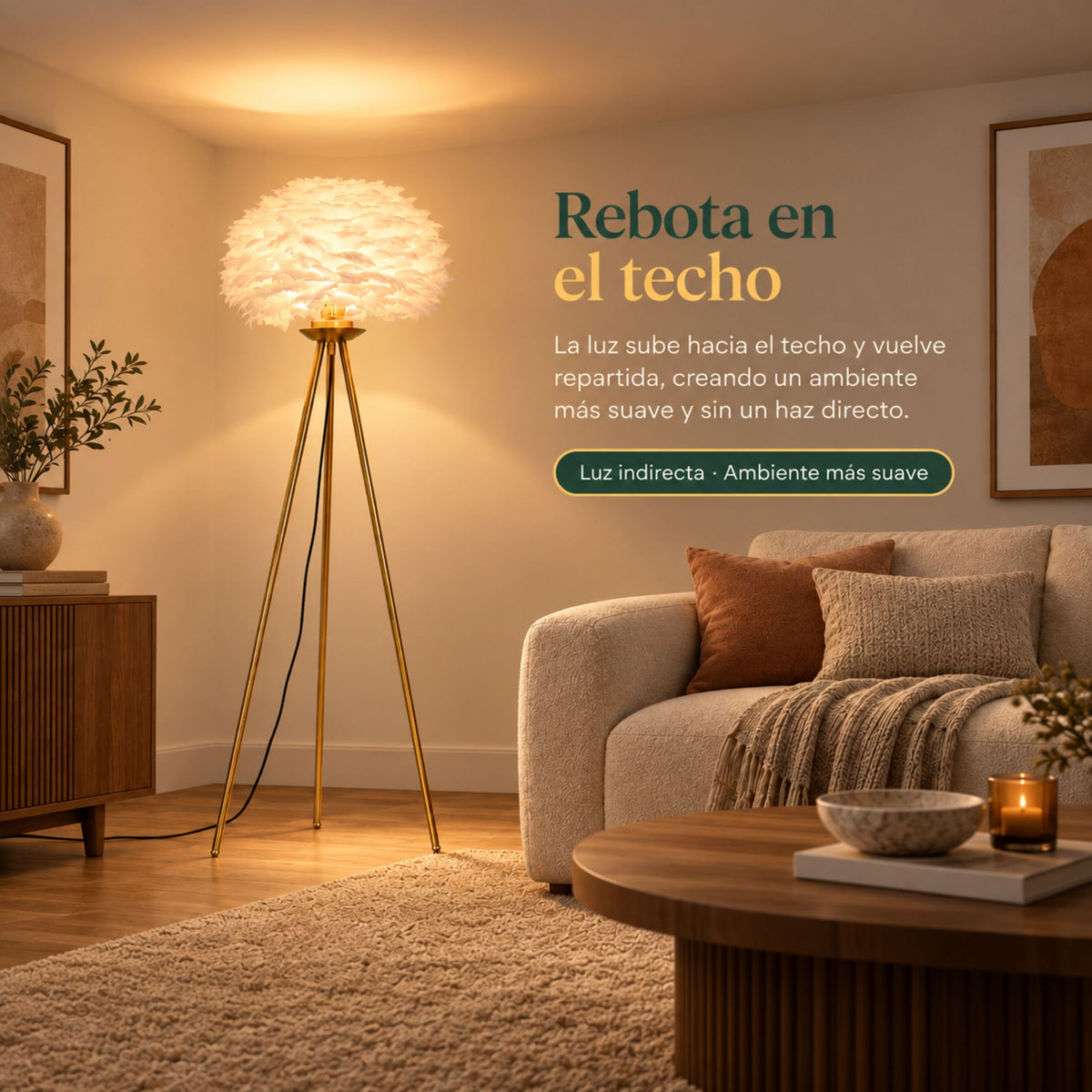 Lámpara de Piso para Sala Trípode