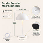 Lámpara de Mesa y Buró Hongo Portátil