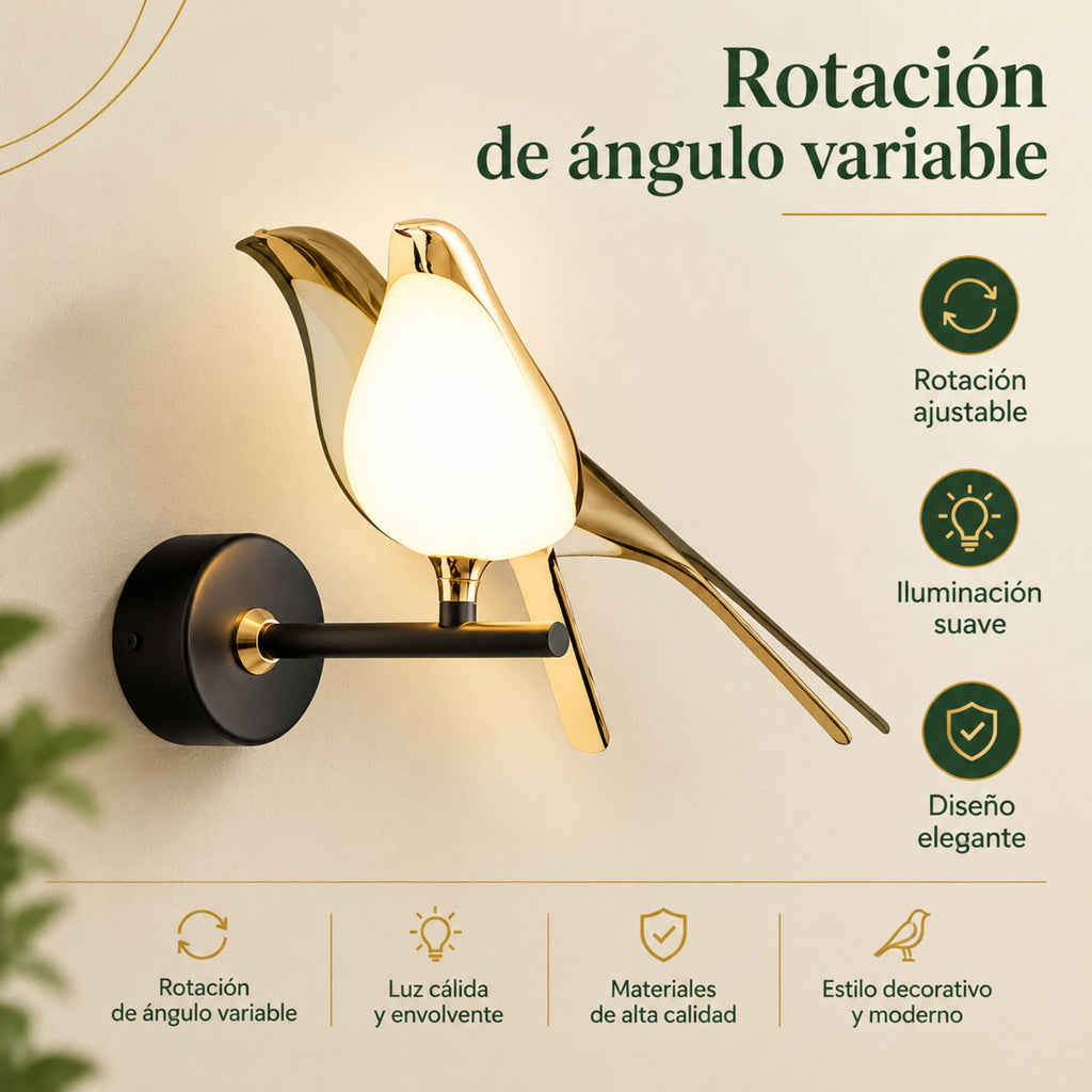 Lámpara de Pared Céfiro en Metal Dorado