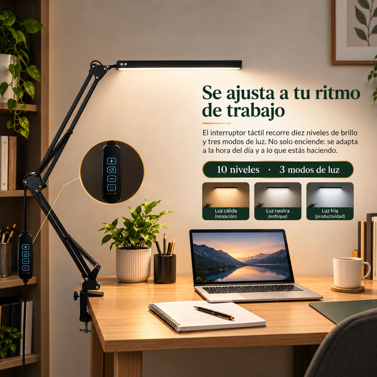 Lámpara de Escritorio LED Taller con Pinza