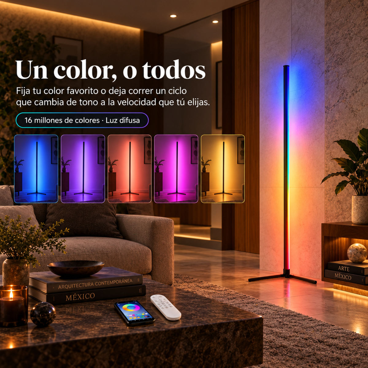 Lámpara de Piso para Sala Aurora RGB