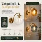 Lámpara de Pared Ámbar en Cristal Tintado