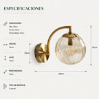 Lámpara de Pared Ámbar en Cristal Tintado