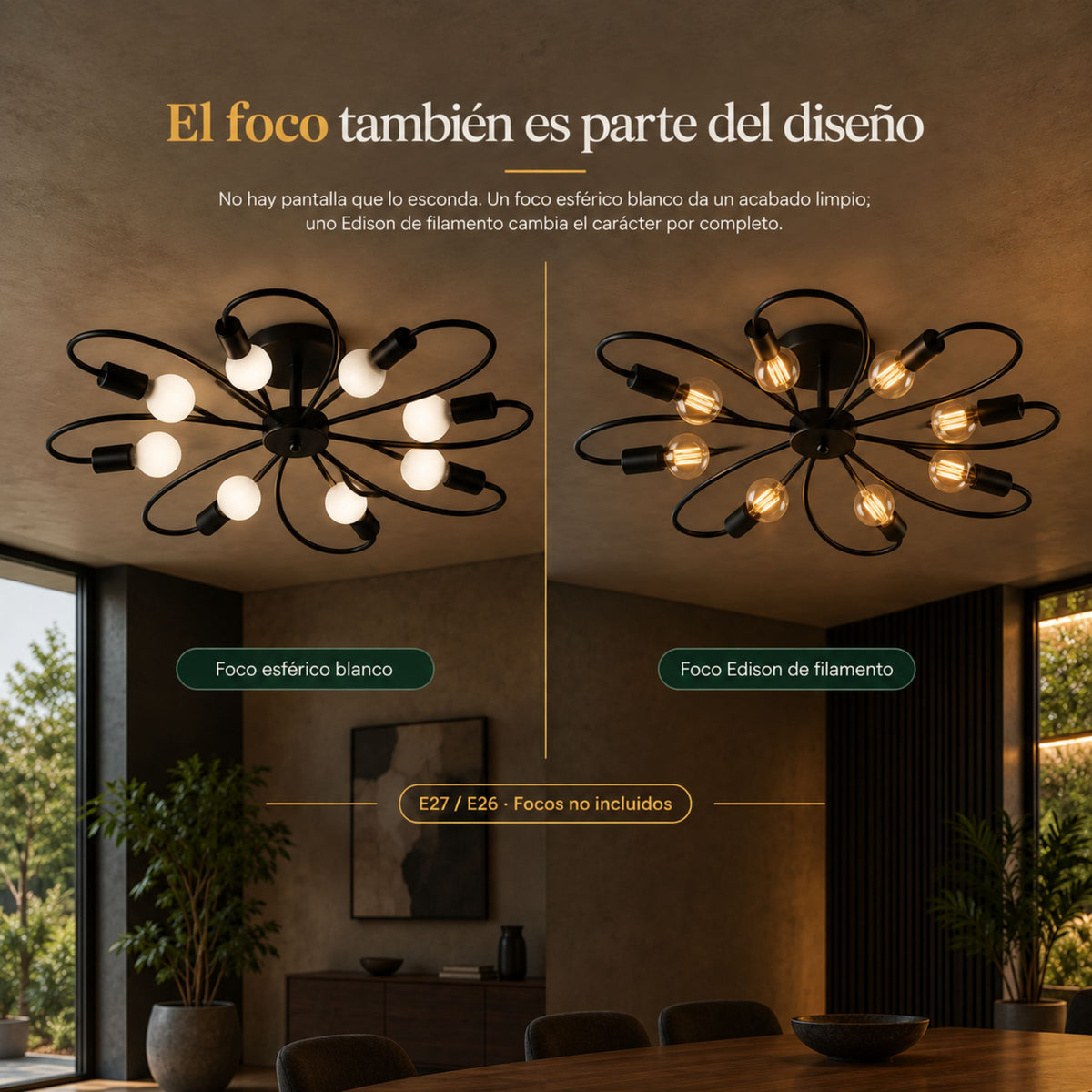 Lámpara de Techo Moderna Molécula de 6 u 8 Luces