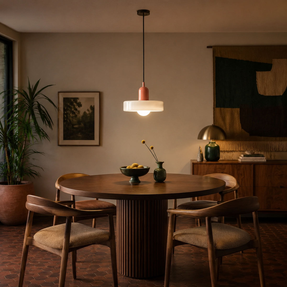 Lámpara colgante Retro en cristal soplado para sala