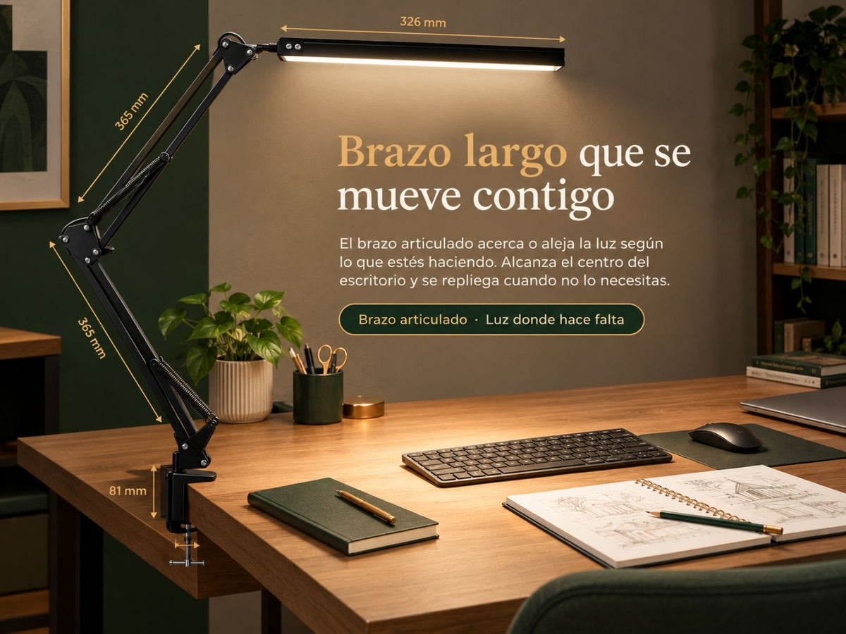 La pinza libera la mesa.