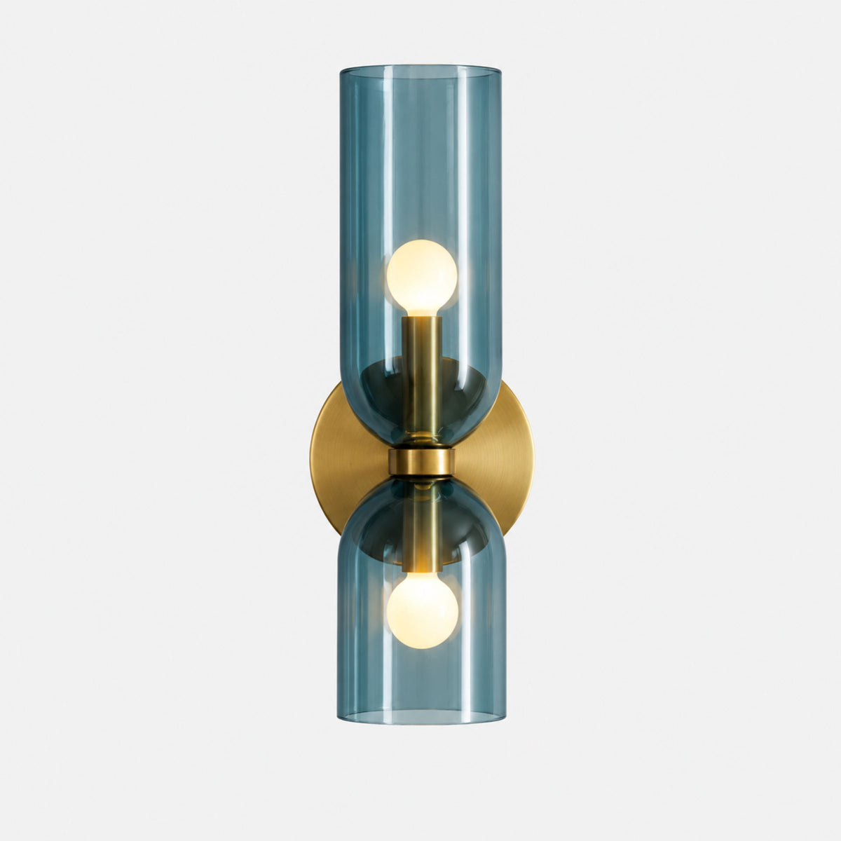 Lámpara de pared Bruma en cristal y cobre para recámara