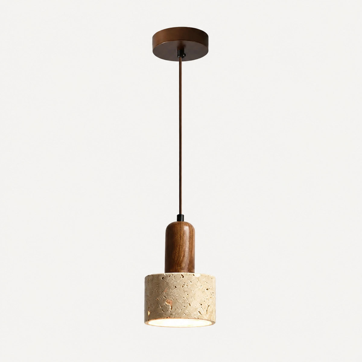 Lámpara colgante Gota en piedra natural beige para comedor