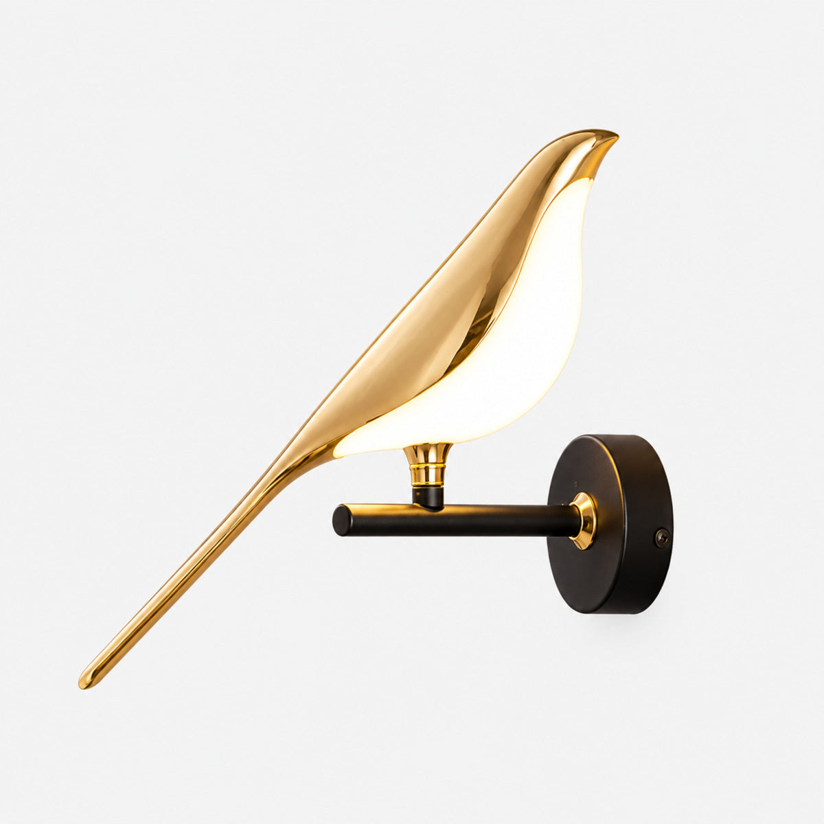 Lámpara de pared Céfiro en metal dorado para recámara