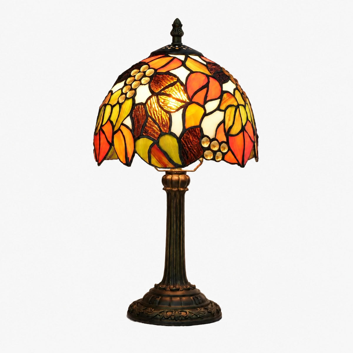 Lámpara de mesa Arce en vitral Tiffany para sala