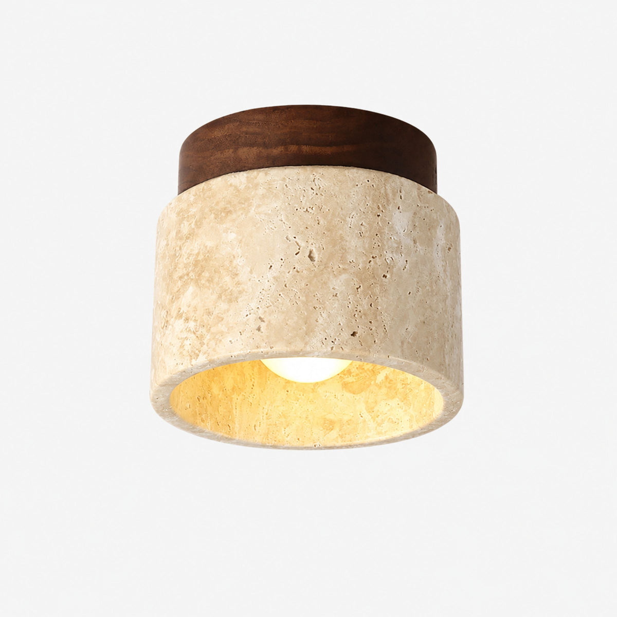 Lámpara de techo Kioto en yeso y madera para sala