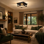 Lámpara de techo Granero de hierro negro de estilo industrial