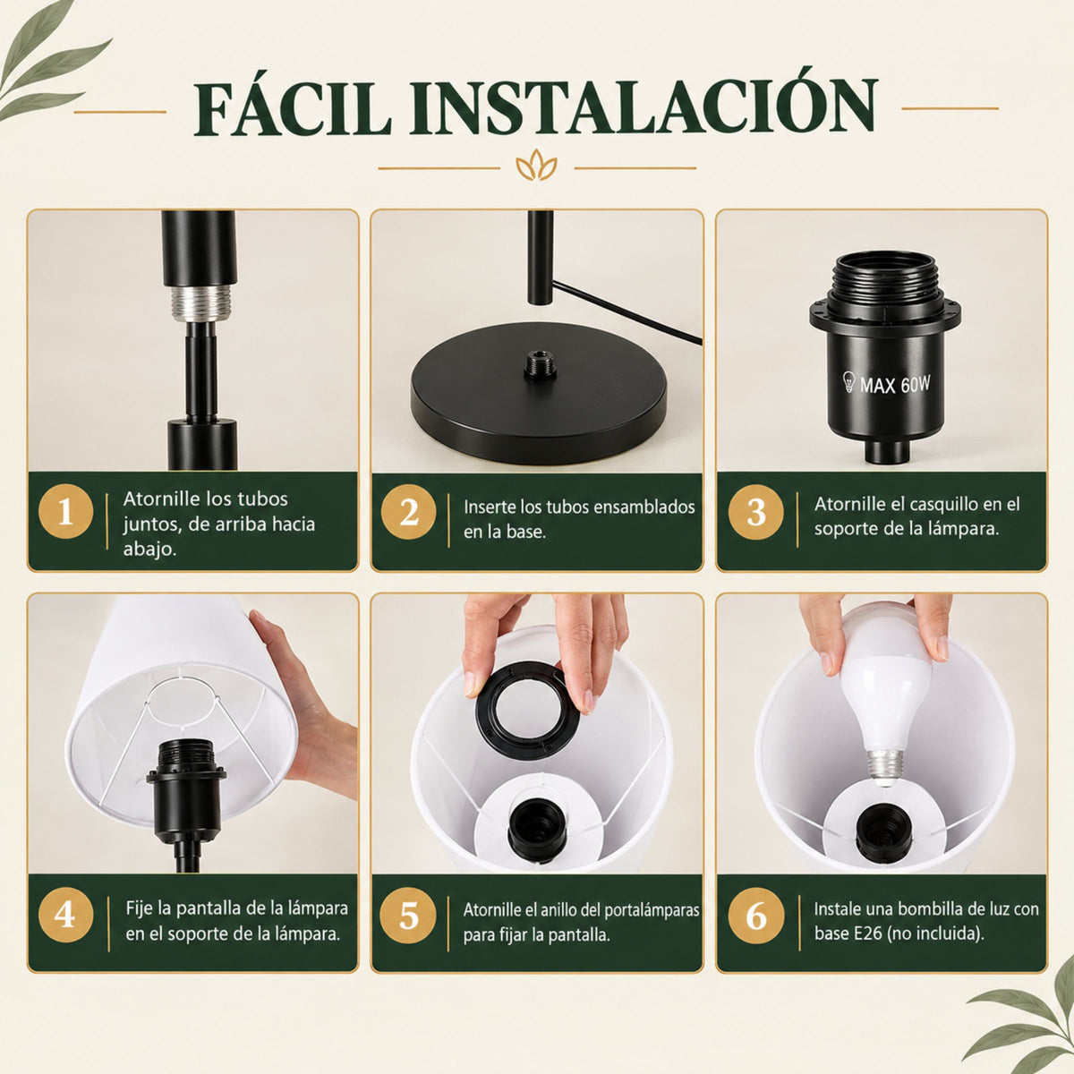 Lámpara de Piso para Sala Sereno