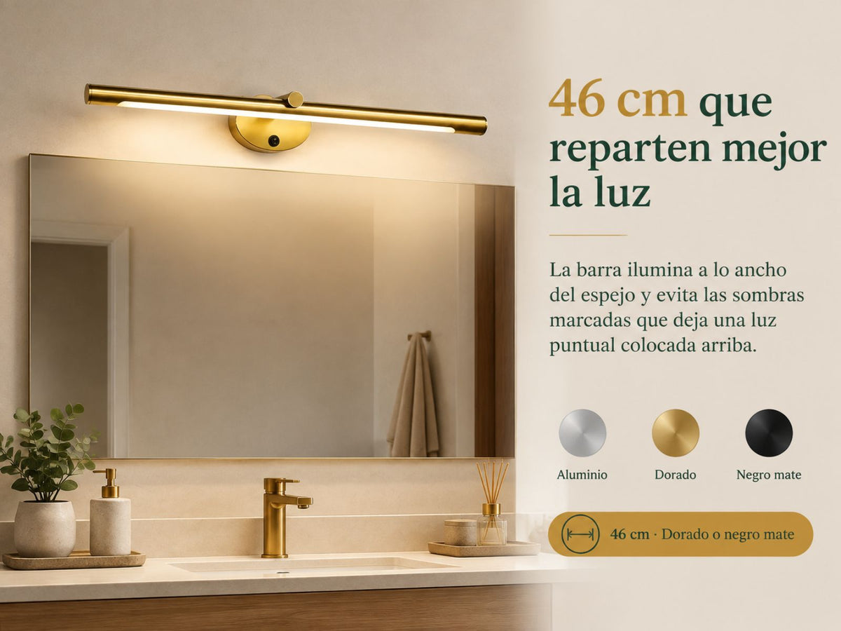 Luz a lo ancho, no en un punto.