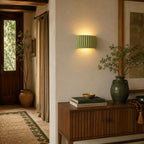 Lámpara de pared Onda en resina crema, terracota y verde