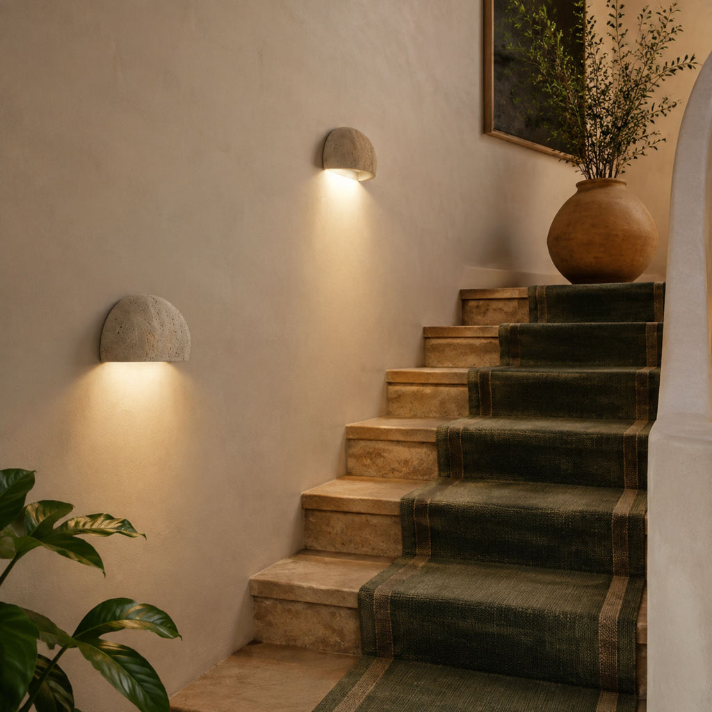 Lámpara de pared de piedra natural para pasillo y recámara