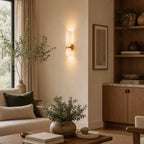 Lámpara de pared de cristal y cobre de estilo nórdico para pasillo
