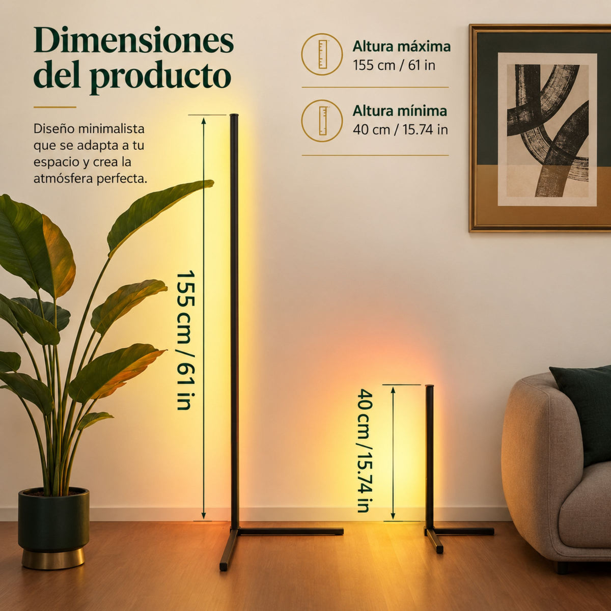 Lámpara de Piso para Sala Aurora RGB