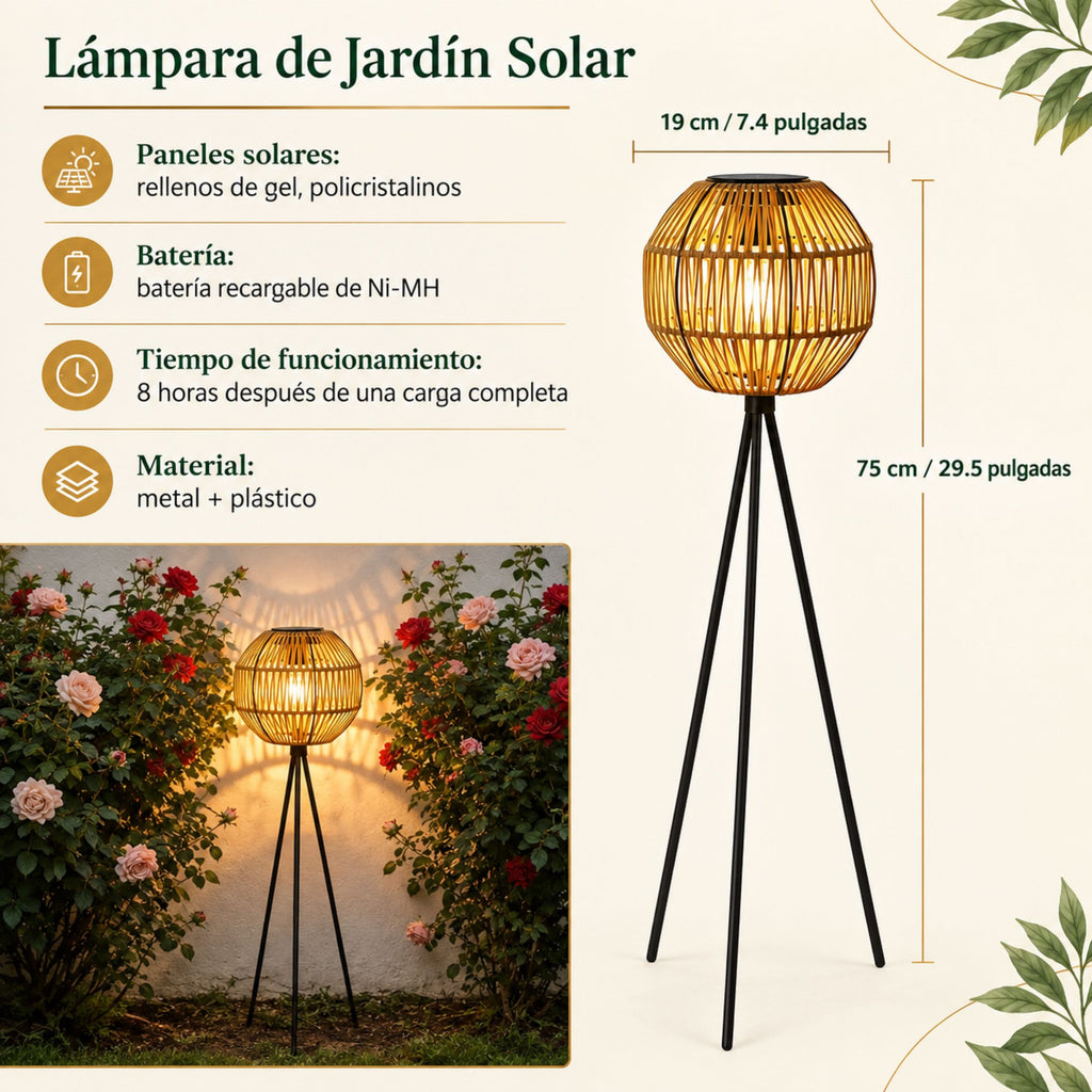 Lámpara Solar para Jardín Sendero