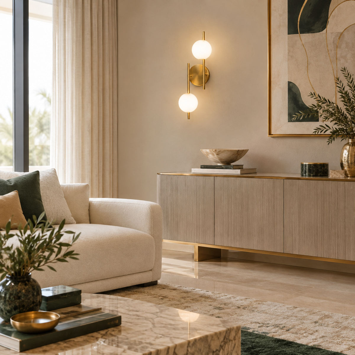 Lámpara de pared Estrella en cristal opalino blanco y hierro dorado