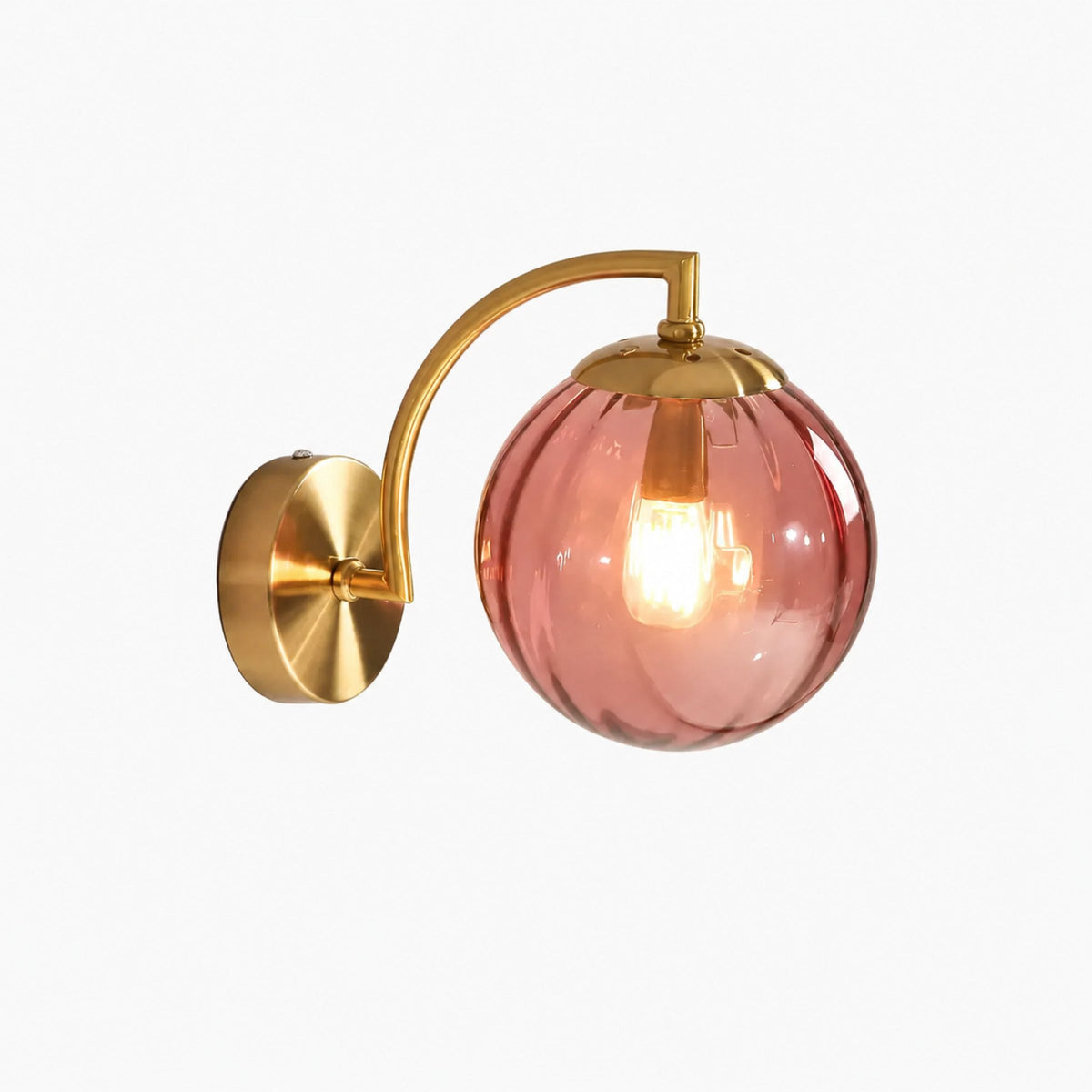 Lámpara de Pared Ámbar en Cristal Tintado