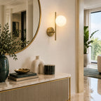 Lámpara de pared de cristal opalino de estilo moderno para sala