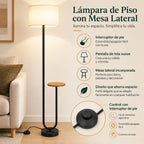 Lámpara de Piso para Sala Repisa con Mesa Auxiliar
