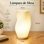 Lámpara de Mesa y Buró de Noche Crema