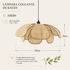 Lámpara Colgante de Mimbre Pétalo