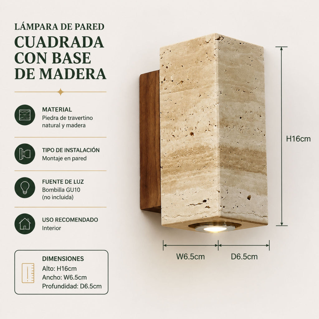 Lámpara de Pared Travertino en Mármol Amarillo