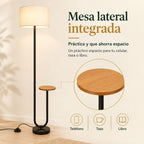 Lámpara de Piso para Sala Repisa con Mesa Auxiliar