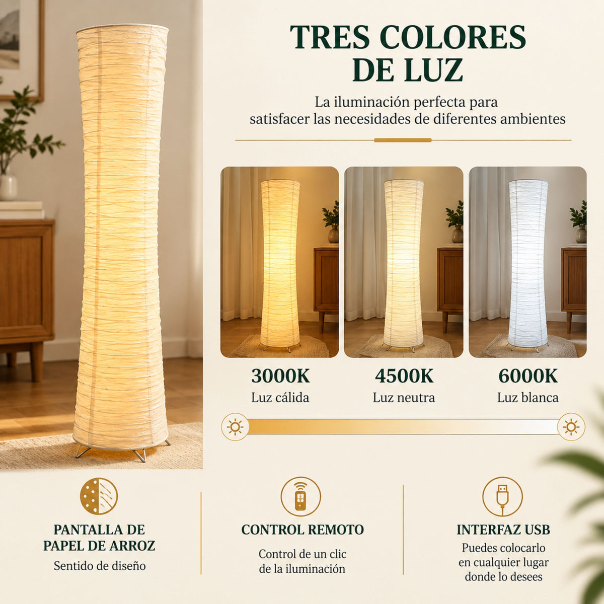 Lámpara de Piso para Sala Linterna