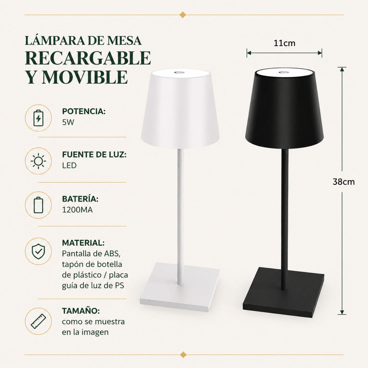 Lámpara de Mesa y Buró Nómada
