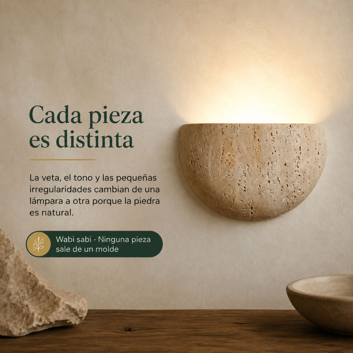 Lámpara de Pared Cantera en Piedra Natural