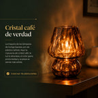 Lámpara de Mesa y Buró Hongo de Cristal