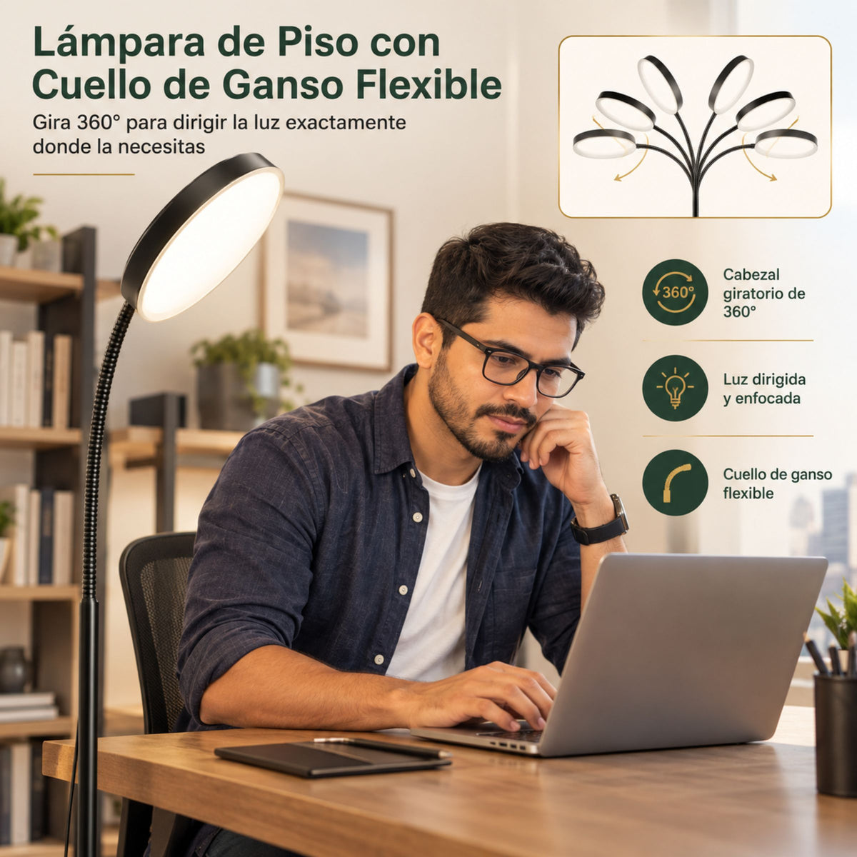 Lámpara de Piso para Sala Grulla