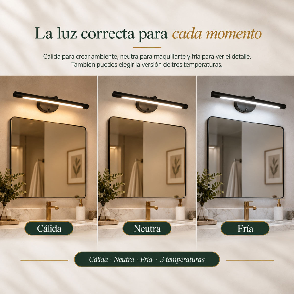 Lámpara para Espejo Reflejo con Interruptor Táctil