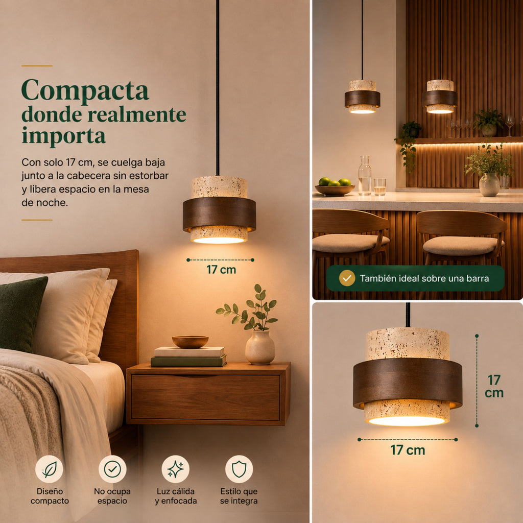Lámpara Colgante para Comedor Nogal