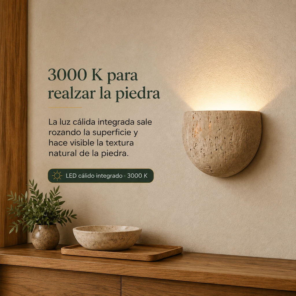 Lámpara de Pared Cantera en Piedra Natural