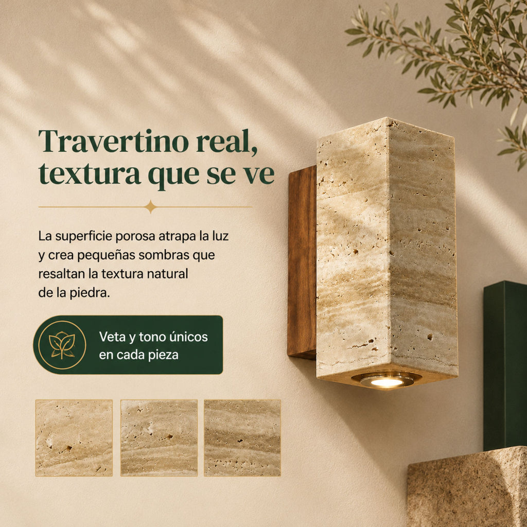 Lámpara de Pared Travertino en Mármol Amarillo
