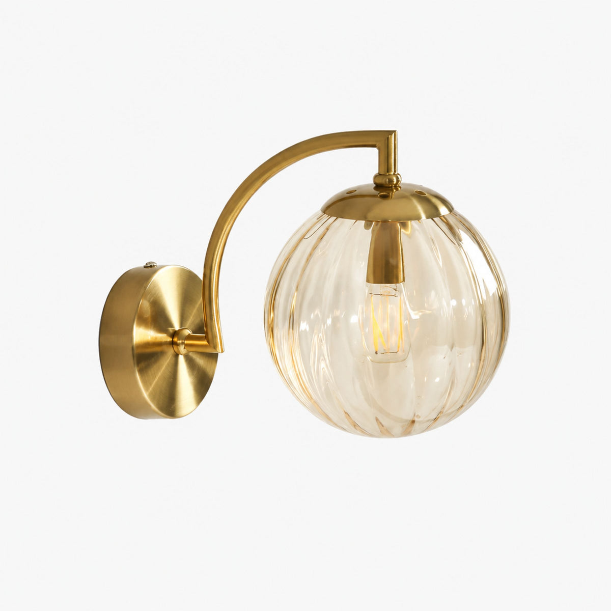 Lámpara de Pared Ámbar en Cristal Tintado
